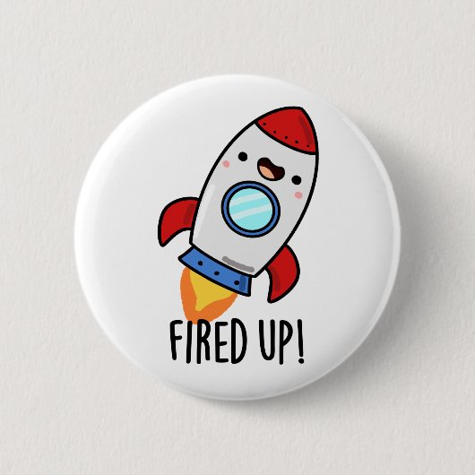 Fred Up Funny Rocket Puff Button (Vorderseite)