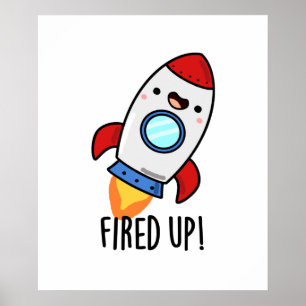 Fred Up Funny Rocket Puff Poster