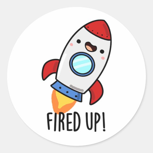 Fred Up Funny Rocket Puff Runder Aufkleber (Vorderseite)