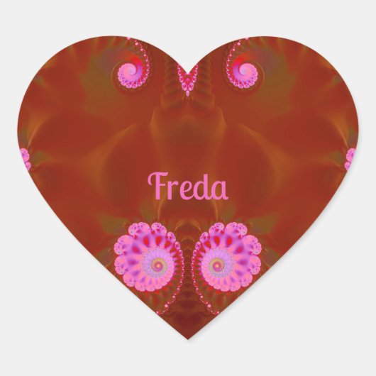 FREDA COOL! ~ PINK SPIN ~ Helles Design ~ Herz-Aufkleber (Vorderseite)