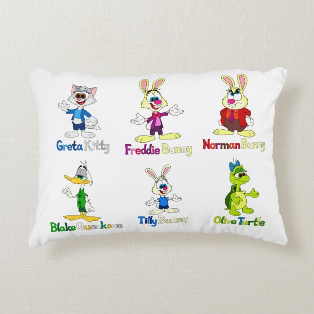 Freddie Bunny und Gang  Dekokissen (Vorderseite)