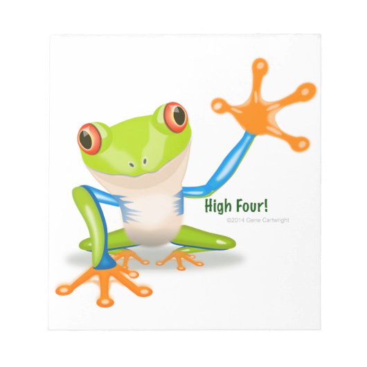 Freddie Frog "High Four" Notizblock (Vorderseite)