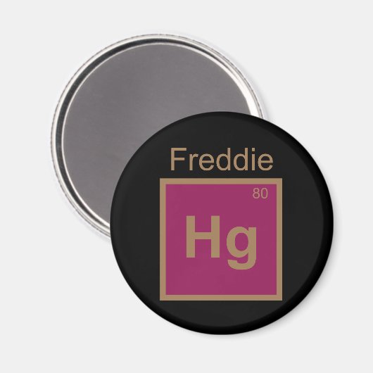 Freddie Hg (Merkur) Element Pun Magnet (Vorderseite/Rückseite)