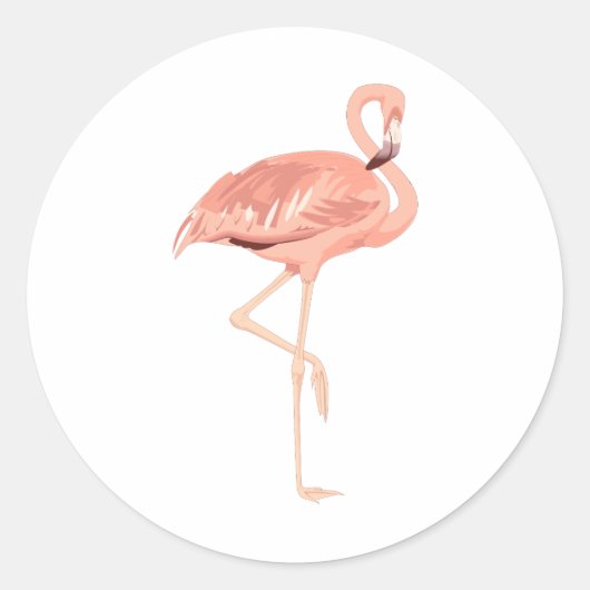 Freddy Flamingo Runder Aufkleber (Vorderseite)