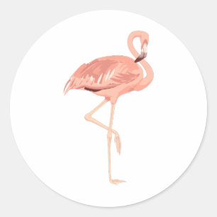 Freddy-Flamingo Runder Aufkleber