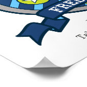 Freddy Letter F boys heißen Wappen Poster (Ecke)