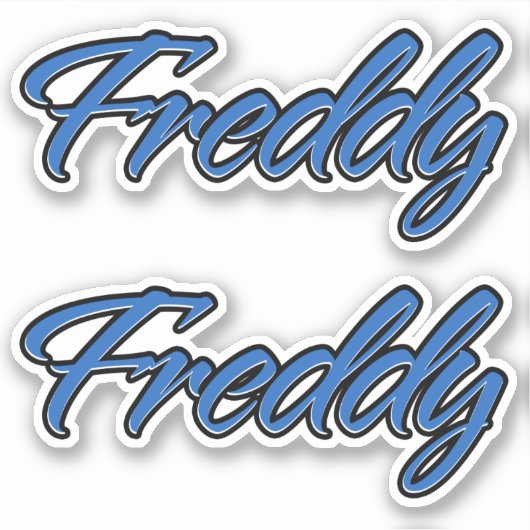 Freddy Name blue Aufkleber Sticker Stickerset (Vorderseite)