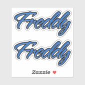 Freddy Name blue Aufkleber Sticker Stickerset (Blatt)