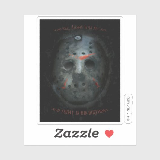 Freddy vs. Jason | Jason Mask Zitat Aufkleber (Blatt)