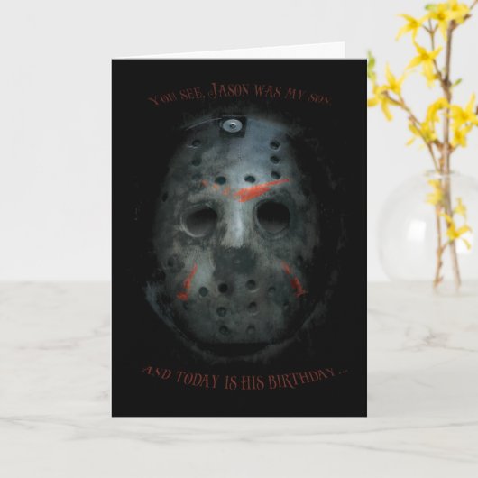 Freddy vs. Jason | Jason Mask Zitat Karte (Gelbe Blume)