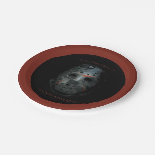 Freddy vs. Jason | Jason Mask Zitat Pappteller (Schrägansicht)