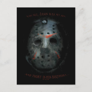 Freddy vs. Jason   Jason Mask Zitat Postkarte