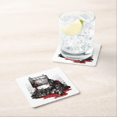 Freddy vs. Jason | Welcome to Springwood Rechteckiger Pappuntersetzer (Vor Ort)