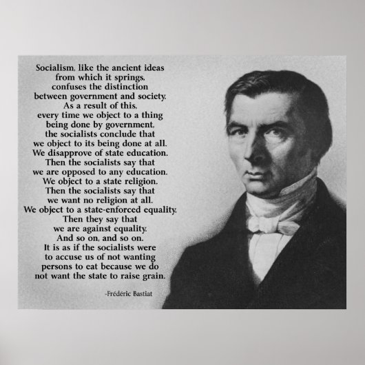 Frederic Bastiat Anti-Sozialismus Poster (Vorne)