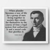 Frederic Bastiat Plunder Zitat Fotoplatte (Vorderseite)