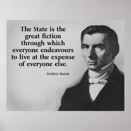 Frederic Bastiat Zitat Poster (Vorne)