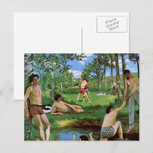Frederic Bazille- Bathers (Sommerszene) Postkarte (Vorne/Hinten)