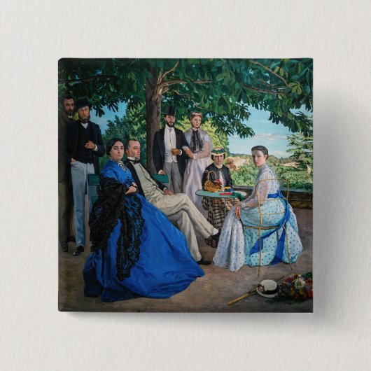 Frédéric Bazille - Das Familientreffen Button (Vorderseite)