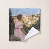 Frederic Bazille - Das rosa Kleid Badhandtuch Set (Waschlappen)