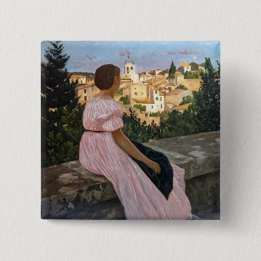 Frederic Bazille - Das rosa Kleid Button (Vorderseite)