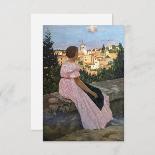 Frederic Bazille - Das rosa Kleid Dankeskarte (Vorne/Hinten)
