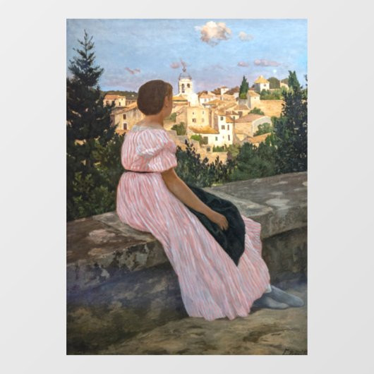 Frederic Bazille - Das rosa Kleid Fensteraufkleber (Blatt)