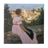 Frederic Bazille - Das rosa Kleid Fliese (Vorderseite)