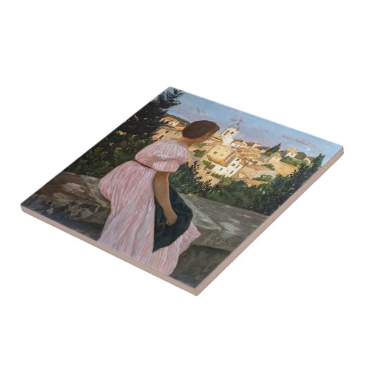 Frederic Bazille - Das rosa Kleid Fliese (Seite)