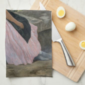 Frederic Bazille - Das rosa Kleid Geschirrtuch (Viertel Falte)