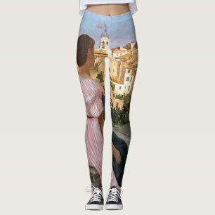 Frederic Bazille - Das rosa Kleid Leggings