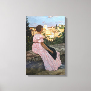 Frederic Bazille - Das rosa Kleid Leinwanddruck