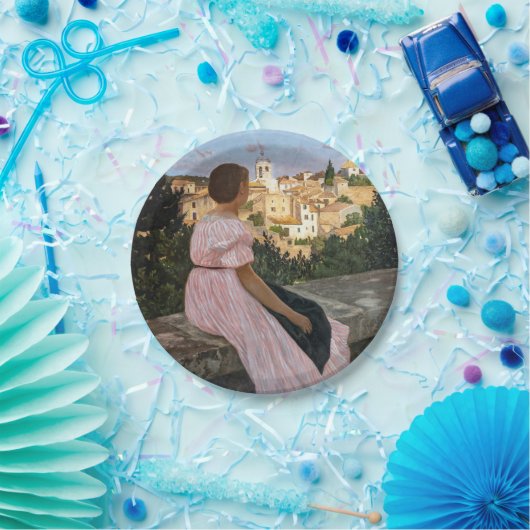 Frederic Bazille - Das rosa Kleid Pappteller (Party)