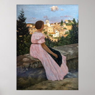 Frederic Bazille - Das rosa Kleid Poster
