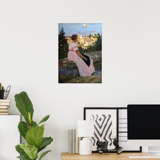 Frederic Bazille - Das rosa Kleid Poster (Heimbüro)
