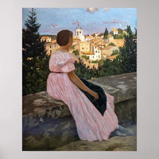 Frederic Bazille - Das rosa Kleid Poster (Vorne)