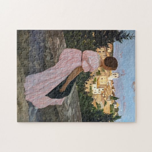 Frederic Bazille - Das rosa Kleid Puzzle (Horizontal)