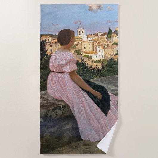 Frederic Bazille - Das rosa Kleid Strandtuch (Vorderseite)