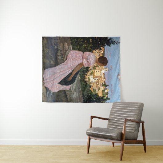 Frederic Bazille - Das rosa Kleid Wandteppich (Beispiel (Horizontal))