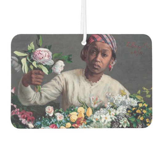 Frederic Bazille - Junge Frau mit Peonies Autolufterfrischer (Vorderseite)