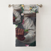Frederic Bazille - Junge Frau mit Peonies Badhandtuch Set (Insitu)