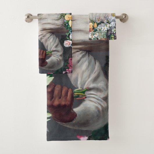 Frederic Bazille - Junge Frau mit Peonies Badhandtuch Set (Insitu)