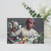 Frederic Bazille - Junge Frau mit Peonies Dankeskarte (Stehend Vorderseite)