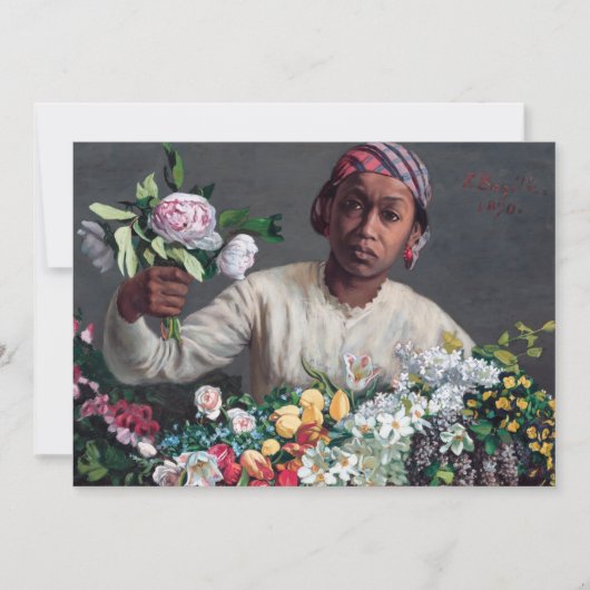 Frederic Bazille - Junge Frau mit Peonies Einladung (Vorderseite)