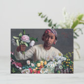 Frederic Bazille - Junge Frau mit Peonies Einladung (Stehend Vorderseite)