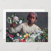 Frederic Bazille - Junge Frau mit Peonies Einladung (Vorne/Hinten)