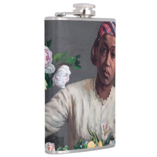 Frederic Bazille - Junge Frau mit Peonies Flachmann (Rechts)