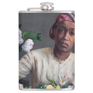 Frederic Bazille - Junge Frau mit Peonies Flachmann