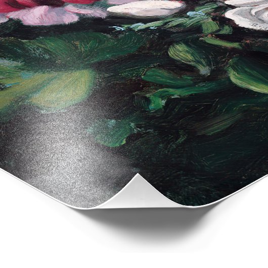 Frederic Bazille - Junge Frau mit Peonies Fotodruck (Ecke)