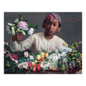 Frederic Bazille - Junge Frau mit Peonies Fotodruck (Vorne)