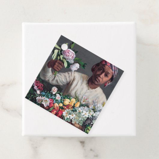 Frederic Bazille - Junge Frau mit Peonies Geschenkanhänger (Beispiel)